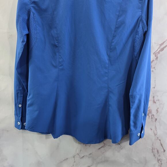 Coolibar Shirt Womens XS Blue Long Sleeve Button Sun UPF 50 Roll Up - Picture 7 of 10